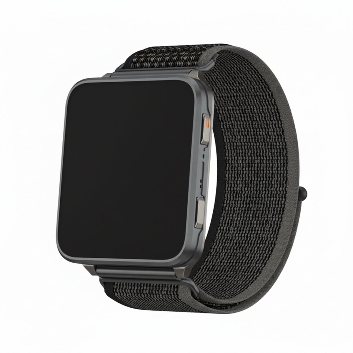 Nylon loop bandje - geschikt voor Garmin Venu X1 - trail band - klittenband - donkergrijs