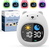Dutsi - Entraîneur de sommeil Enfants et bébés - Sleepy Luna - Ours - Avec Wekker, bruit Witte et veilleuse - Alarme de sommeil - Réveil pour enfants - Intensité variable