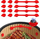 Vinuwu 8 Stuks Magneten voor Airfryer Bakpapier Silicone – 12 cm Lang, Bevestiging voor Heteluchtfriteuse Accessoires, Eenvoudig in Gebruik, Geschikt voor Single & Dual Basket Airfryer
