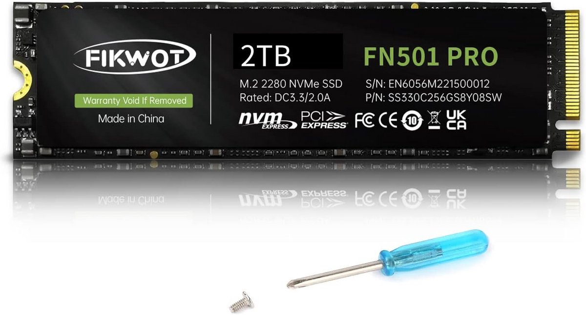 256GB M.2 NVMe SSD met hoge snelheid tot 2800MB/s - PCIe Gen3 x4