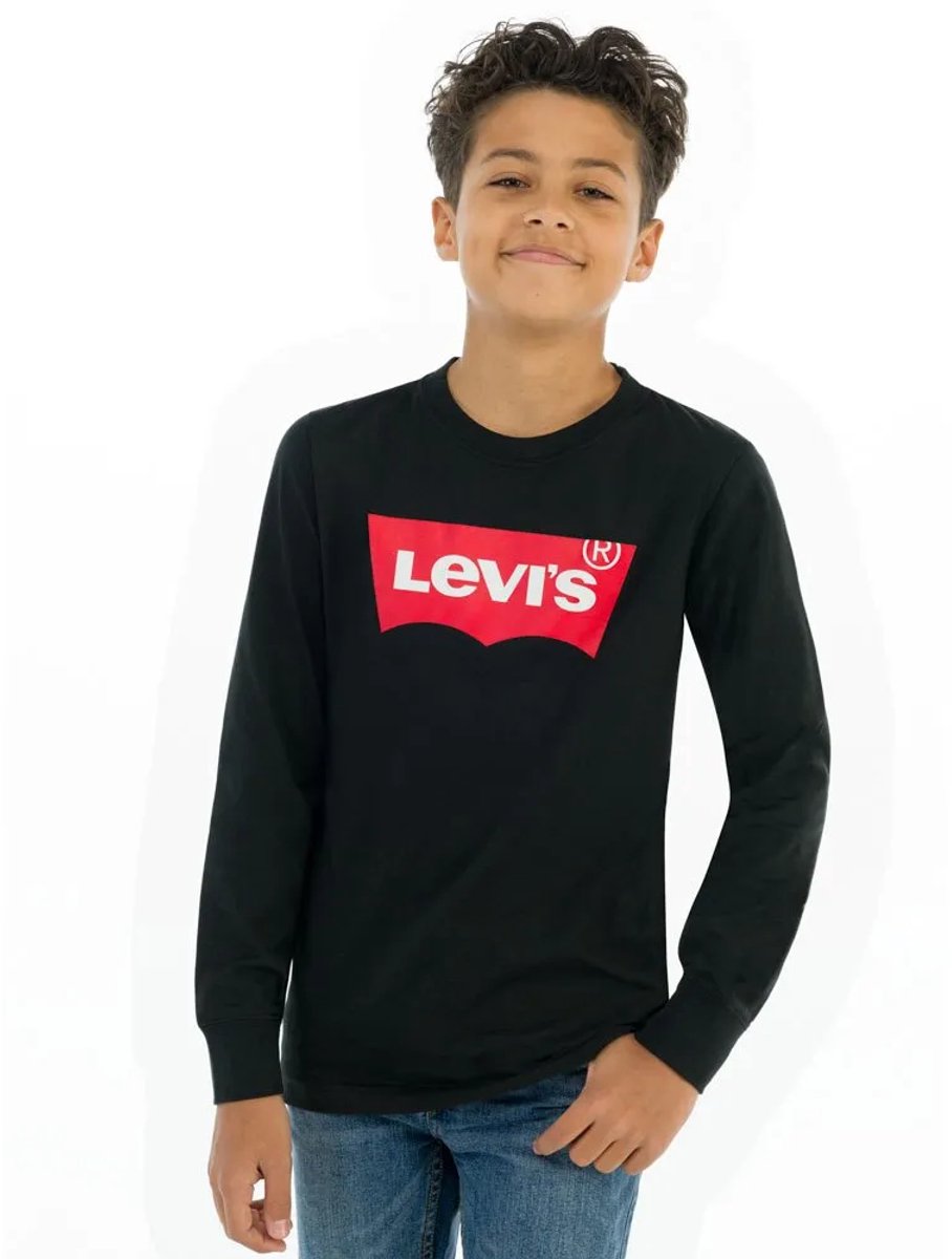 Levi´s ® Kids Batwing T-shirt Met Lange Mouwen 3 Years Jongens Meisjes Zwart