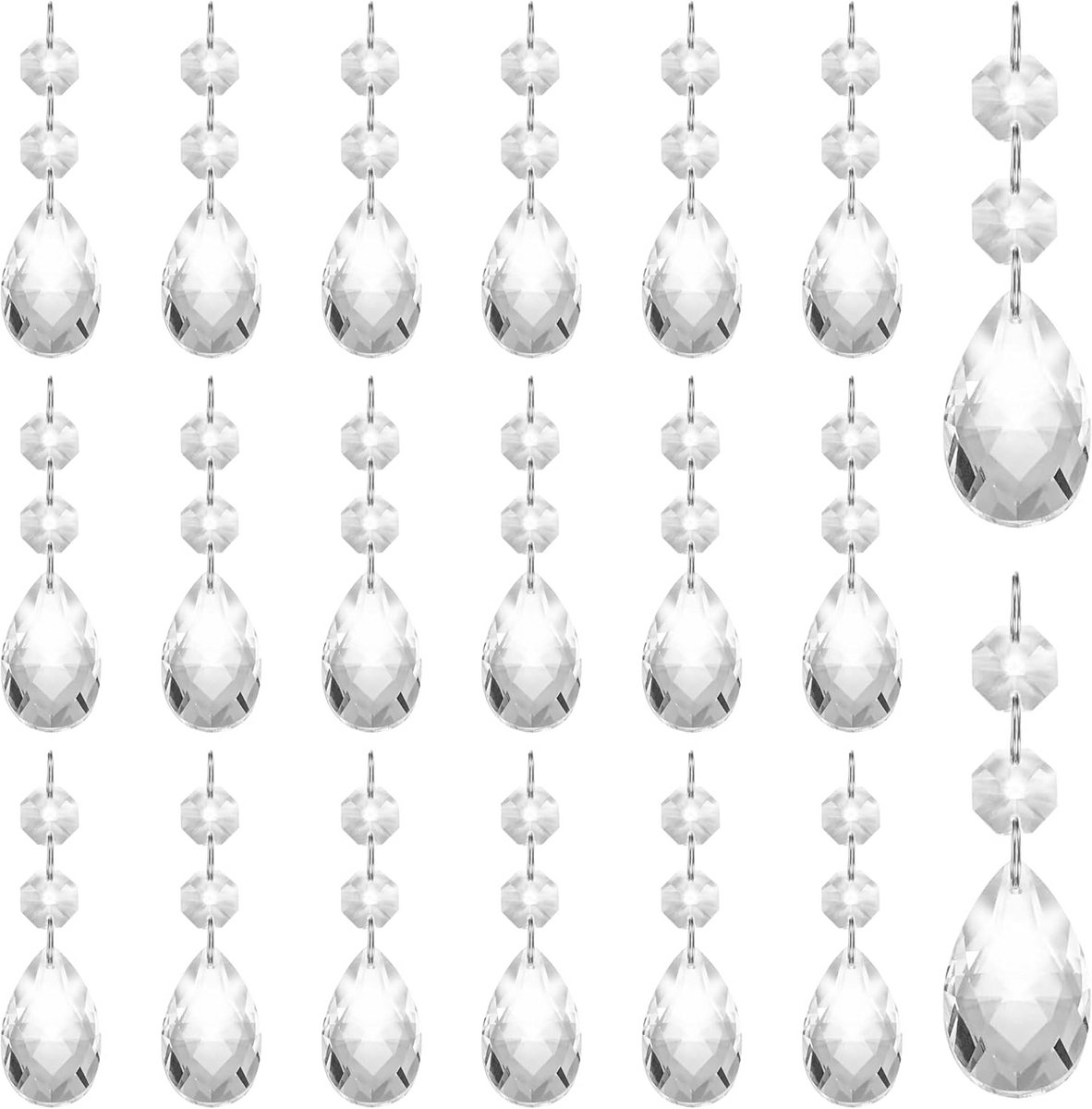 Klar Kristallen Druppel Chandelier Hangers (20 Stuks) - 8.6cm - Decoratieve Beads voor Kroonluchters, Prisme, Suncatcher Onderdelen, Bruiloften en Feestdecoraties