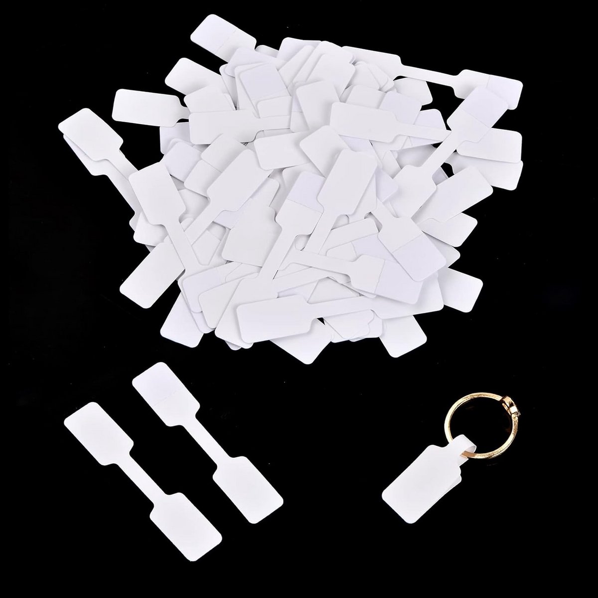 Zelfklevende Prijsetiketten voor Sieraden - 100 Stuks Witte Prijskaartjes (12 x 60 mm)