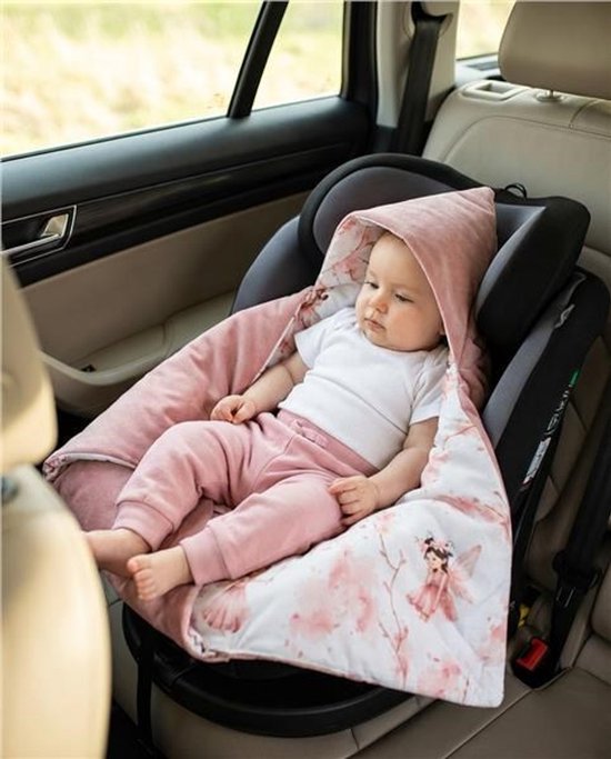 New Baby voetenzak autostoel 80x80 cm roze - Inbakerdeken van New Baby — afbeelding 5