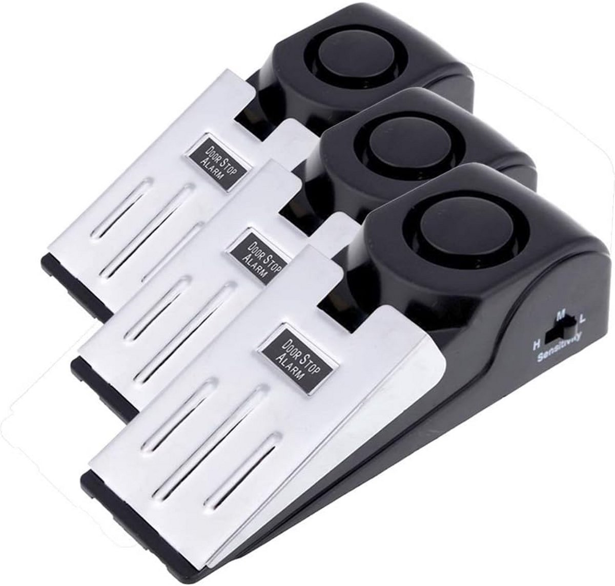 Deurstopper met Alarm - 3-pack, Wigvormige Beveiligingsdeurstop met 120dB Alarm voor Huis en Reizen