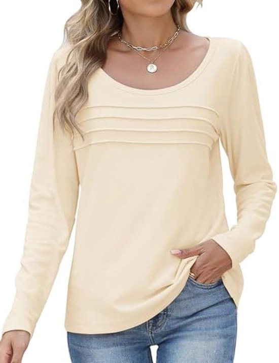 Dames tops met lange mouwen ronde hals thermische casual fleece shirts