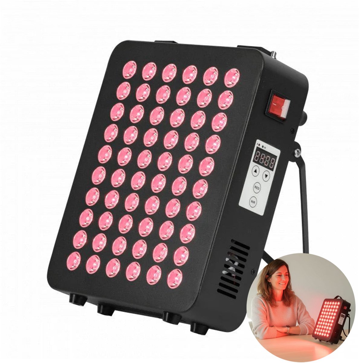 Mvolo® Elite Series 206 Infraroodlamp - Infraroodtherapie - Red Light Therapy - Rood Licht Therapie - Lichttherapielamp - voor Spieren, Huid, Gewrichten en bij Verkoudheid - Warmtelamp