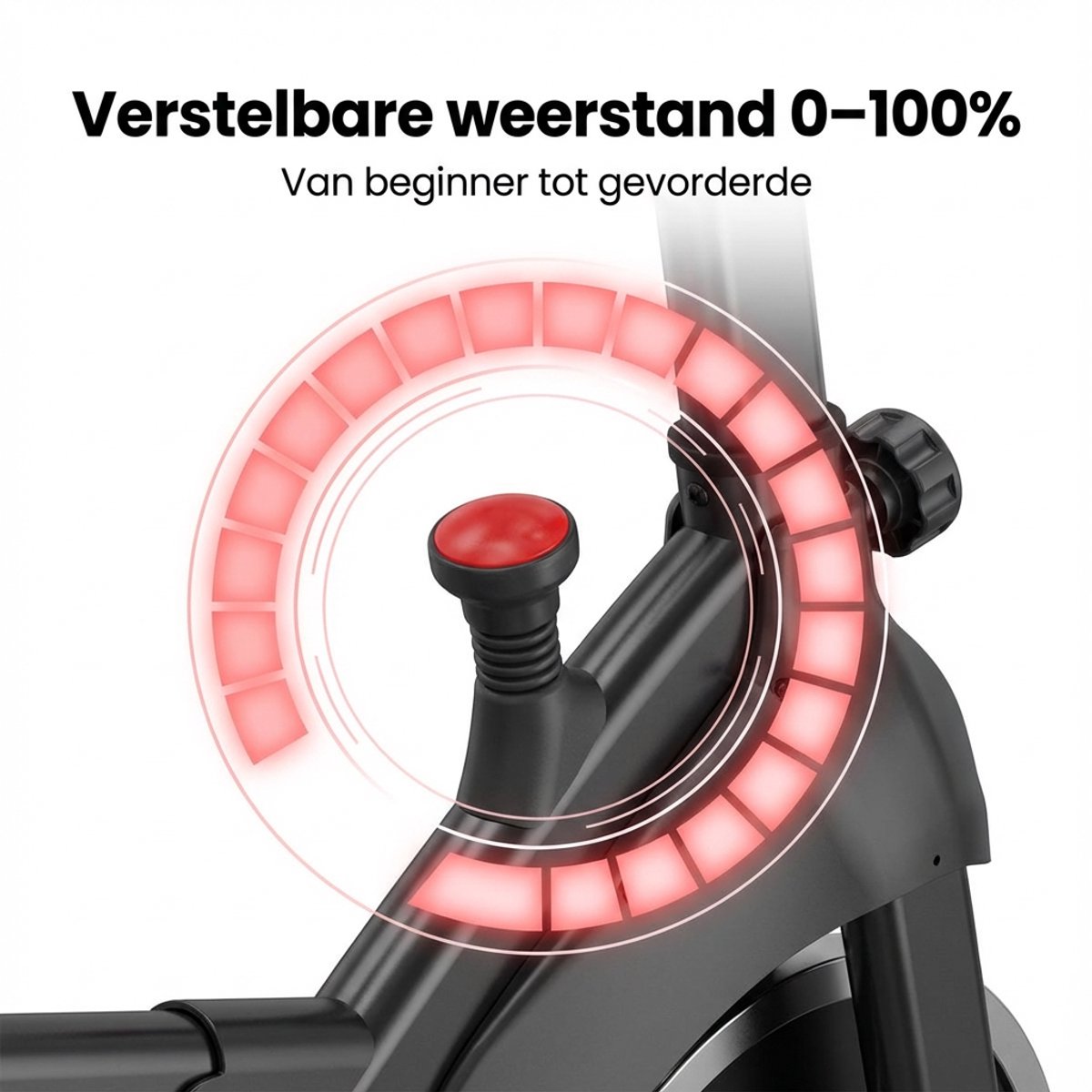 Lugia Hometrainer - Fitness Fiets - Led Display Met Hartslagmeter Verstelbaar Zadel 0 100 Weerstand Niveaus Max 150kg Extreem Stil