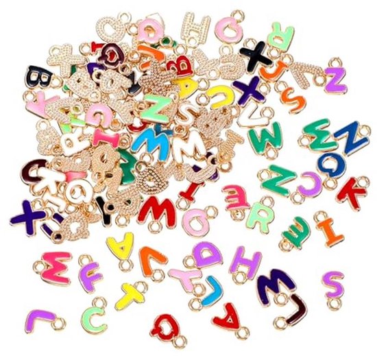 100 Kleurrijke Mini Letters Amuletten voor Armbanden en Kettingen | bol