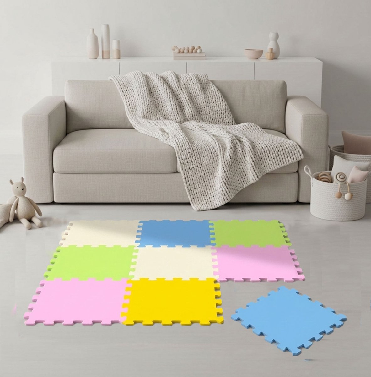 Van dag Één: 9-delige Baby Puzzel Speelmat - 30x30 EVA Schuim Kruipmat Vloermat Speeltapijt Kind