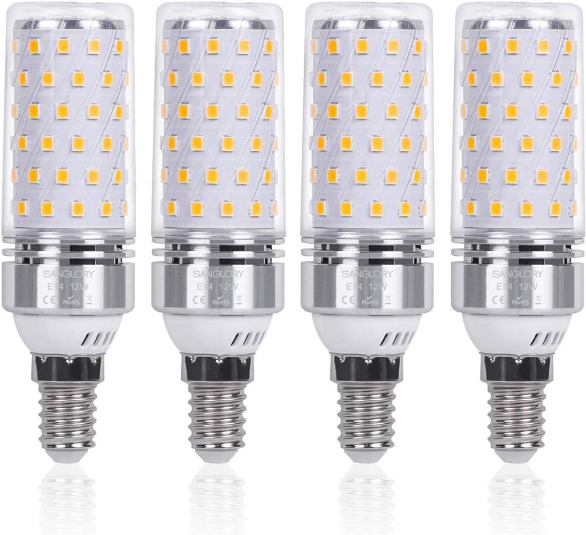 12W E14 Ledlampen Warm Wit 1350 lumen - Vervangt 100W Halogeenlamp - 4 Stuks