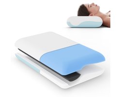 ROYGBIV ergonomisch traagschuim hoofdkussen – 11 cm kussen met 3 lagen schuim en interne S-vormige snede – geschikt voor zij-, rug- en buikslapers – afneembare, ademende hoes