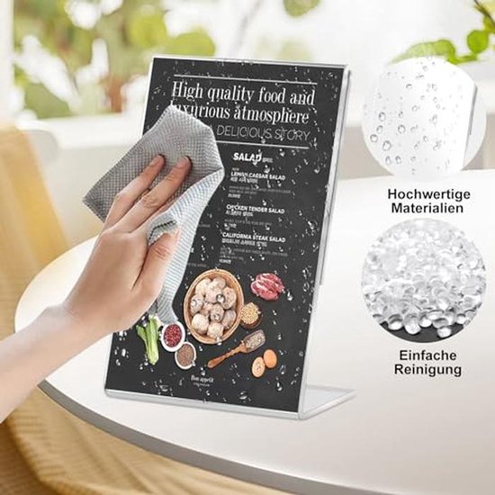 6 transparent plastic table stands, A5, plexiglass, acrylic presentation stand for posters, table displays, display book, price holders, price 6 transparent plastic table stands, A5, plexiglass, acrylic presentation stand for posters, table displays, display book, price holders, price