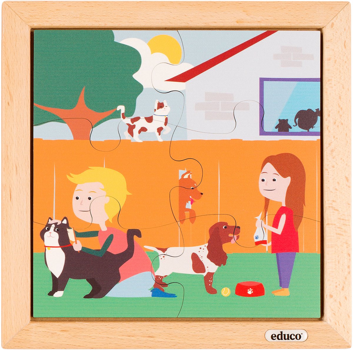 Peuter puzzel 6 stukjes - in de tuin - Educo - Educatief speelgoed