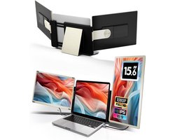 15,6 Inch Laptop Schermverlenger – Dual Screen Extender FHD 1080P IPS – 120% sRGB – USB-C & HDMI Plug & Play – Voor Mac, Windows & Chrome