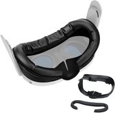 VR Gezichtsinterface voor Meta Quest 3 van MMOBIEL - Face Cover Pad voor Quest 3 (Niet Geschikt voor Quest 3S) - Verwisselbare Facial Interface – Accessoires voor VR Bril met Neuskussen & Zachte PU Lederen Gezichtskussen - Zwart