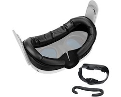 VR Gezichtsinterface voor Meta Quest 3 van MMOBIEL - Face Cover Pad voor Quest 3 (Niet Geschikt voor Quest 3S) - Verwisselbare Facial Interface – Accessoires voor VR Bril met Neuskussen & Zachte PU Lederen Gezichtskussen - Zwart