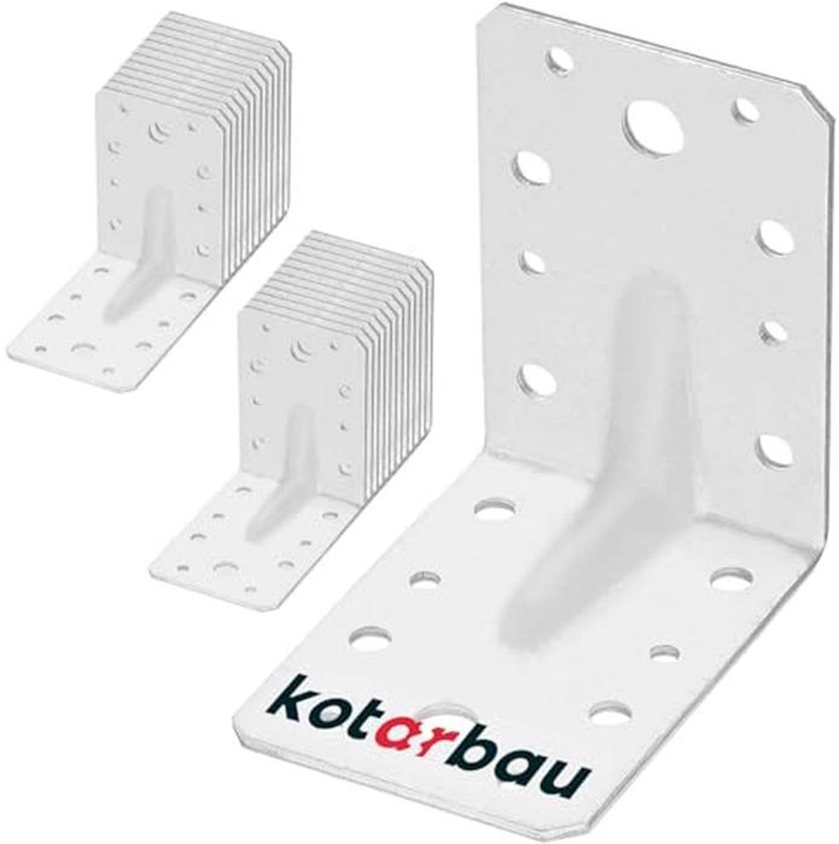 Hoekverbinder 90 x 90 x 65 mm - Geribbelde Groef Gathoek Bouwhoek Houten Connector - Set van 25 Stuks