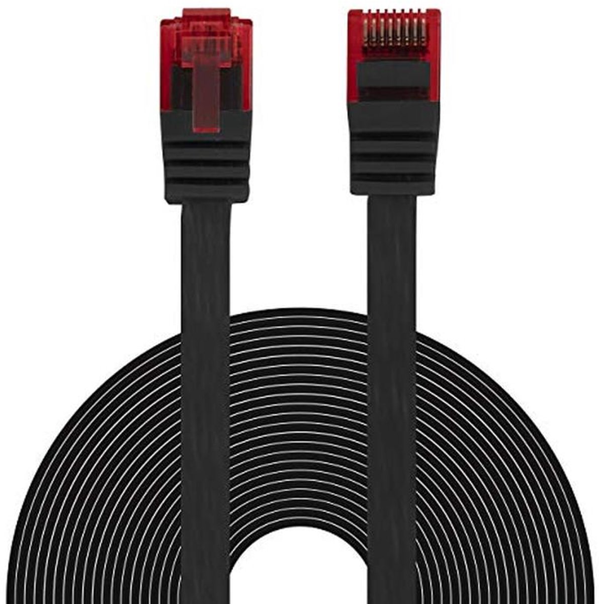 Ethernet LAN-kabel 10 m - Flexibele Platte Netwerkkabel - Gigabit Patchkabel voor DSL, ISDN