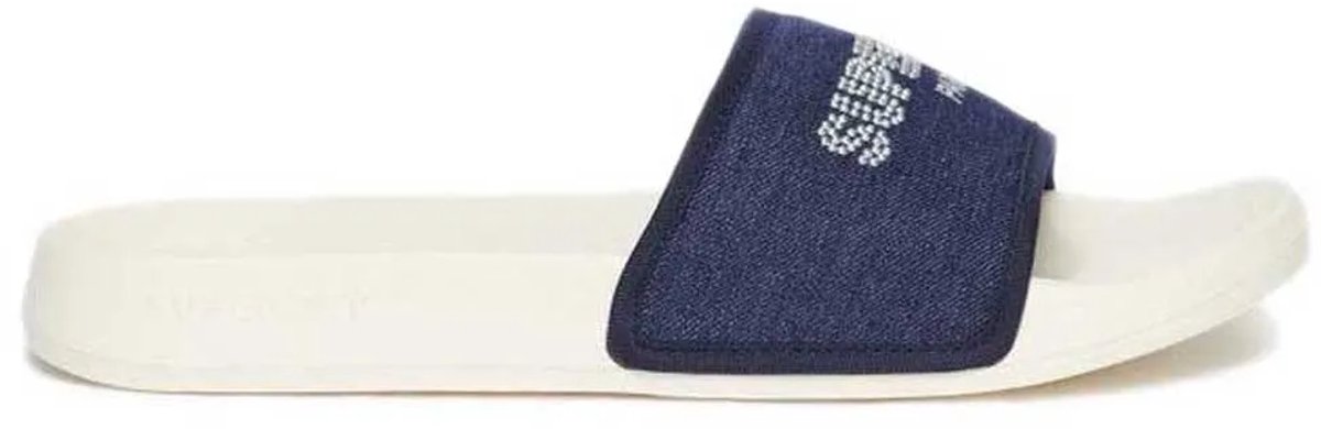 Superdry Luxe badslippers met glittersteentjes Dames Slippers Creme