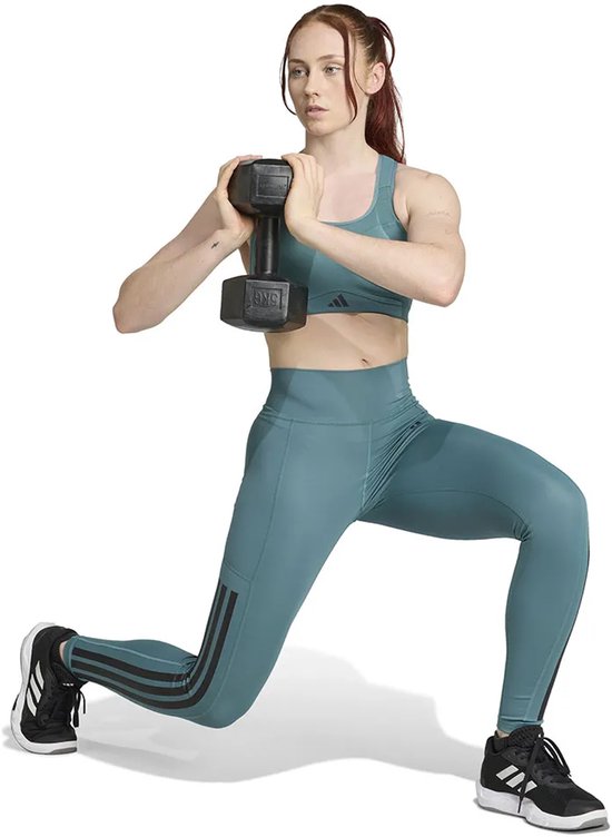 Adidas Optime 3 Stripes Full Length Leggings Grijs S / Regular Vrouw van Adidas — afbeelding 4