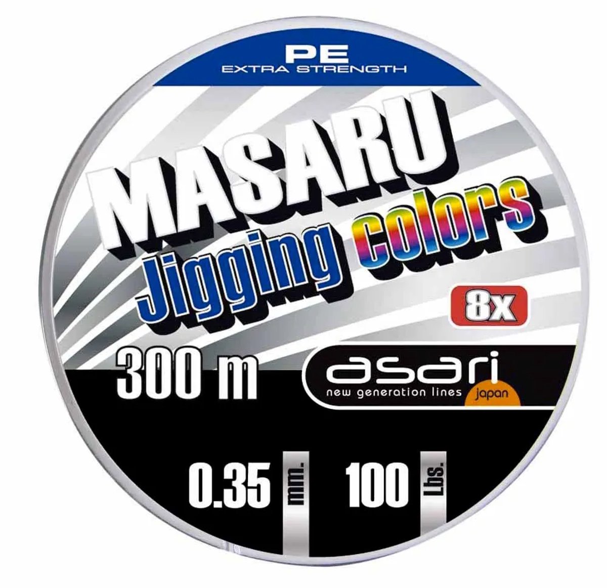 Asari Masaru Jigging Gevlochten Vislijn 300 M Veelkleurig 0.200 mm