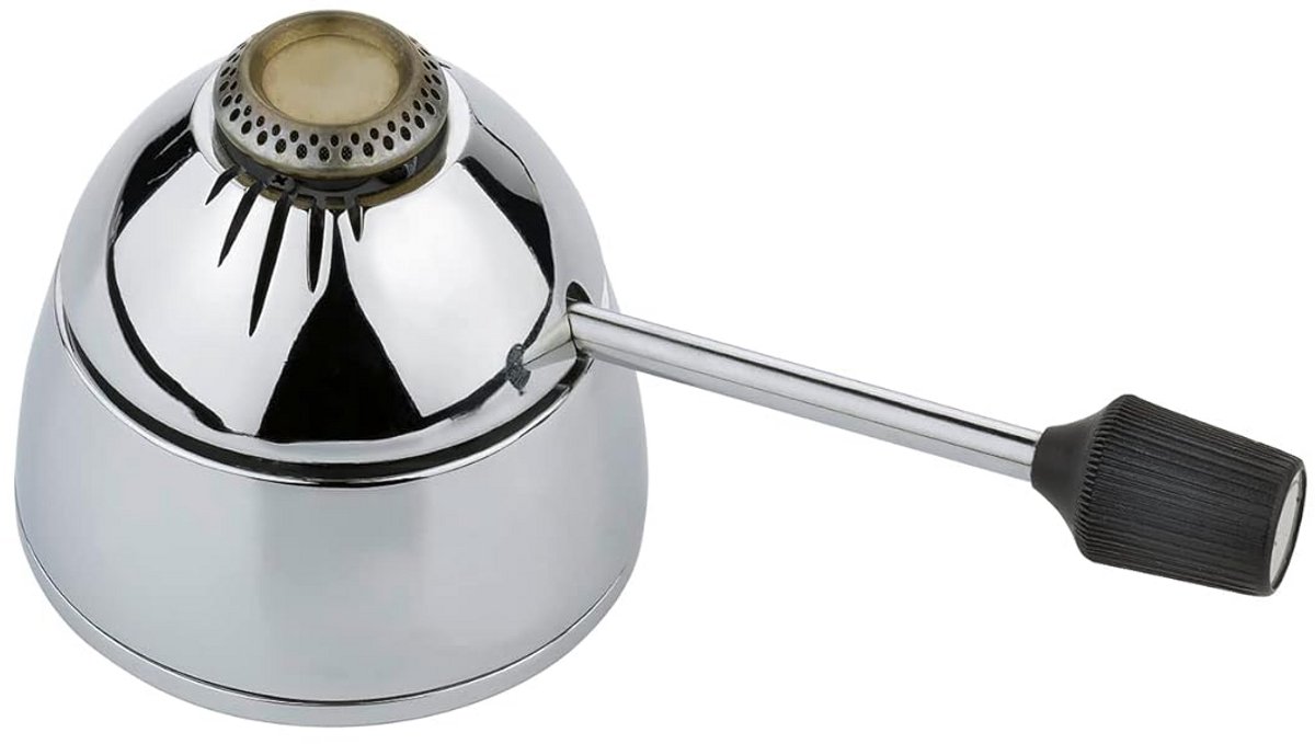 Fondue gasbrander van roestvrij staal - 7,4 x 9,2 x 16,6 cm