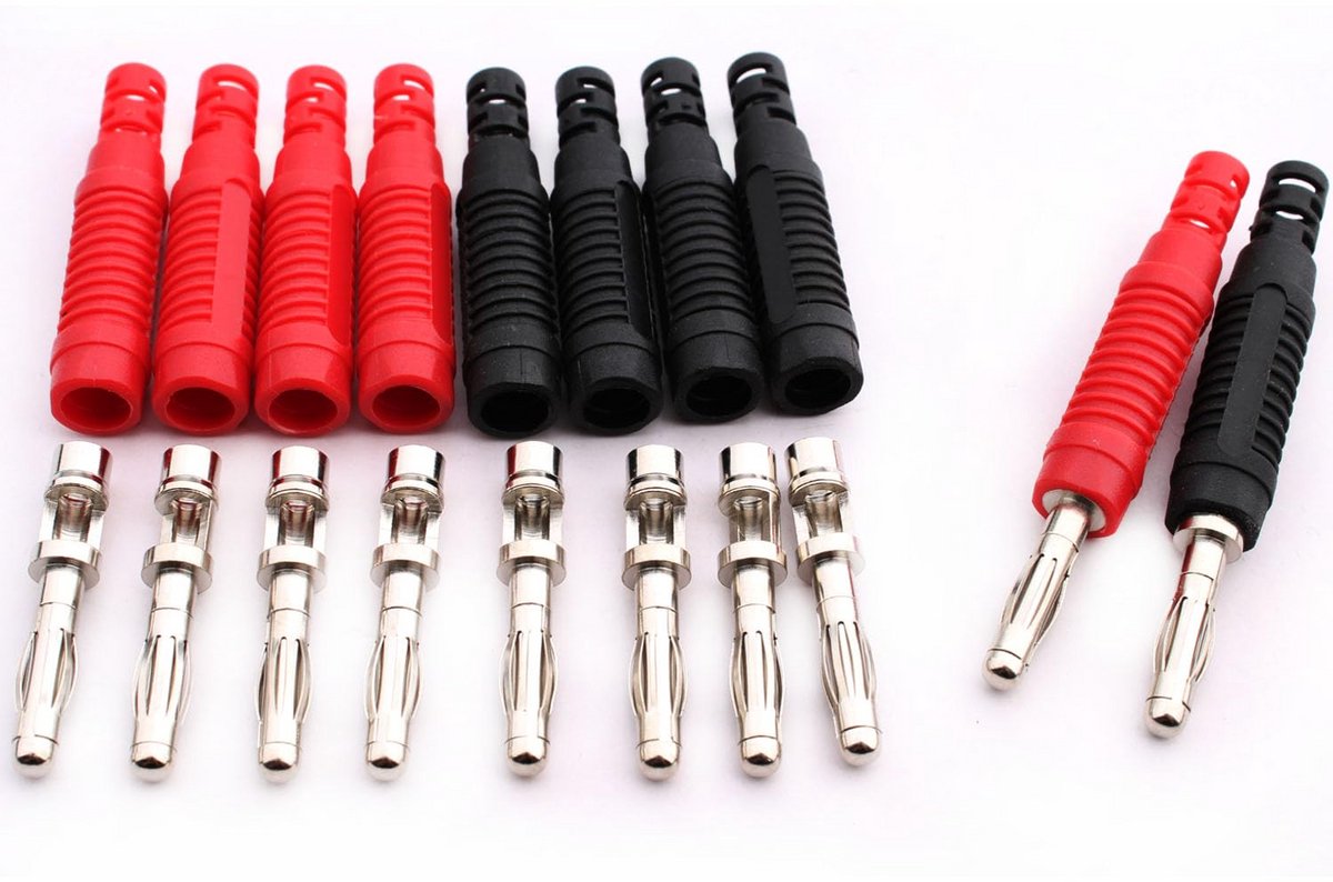 10 stuks geïsoleerde bananenstekkers 4 mm voor multimeter testdraden