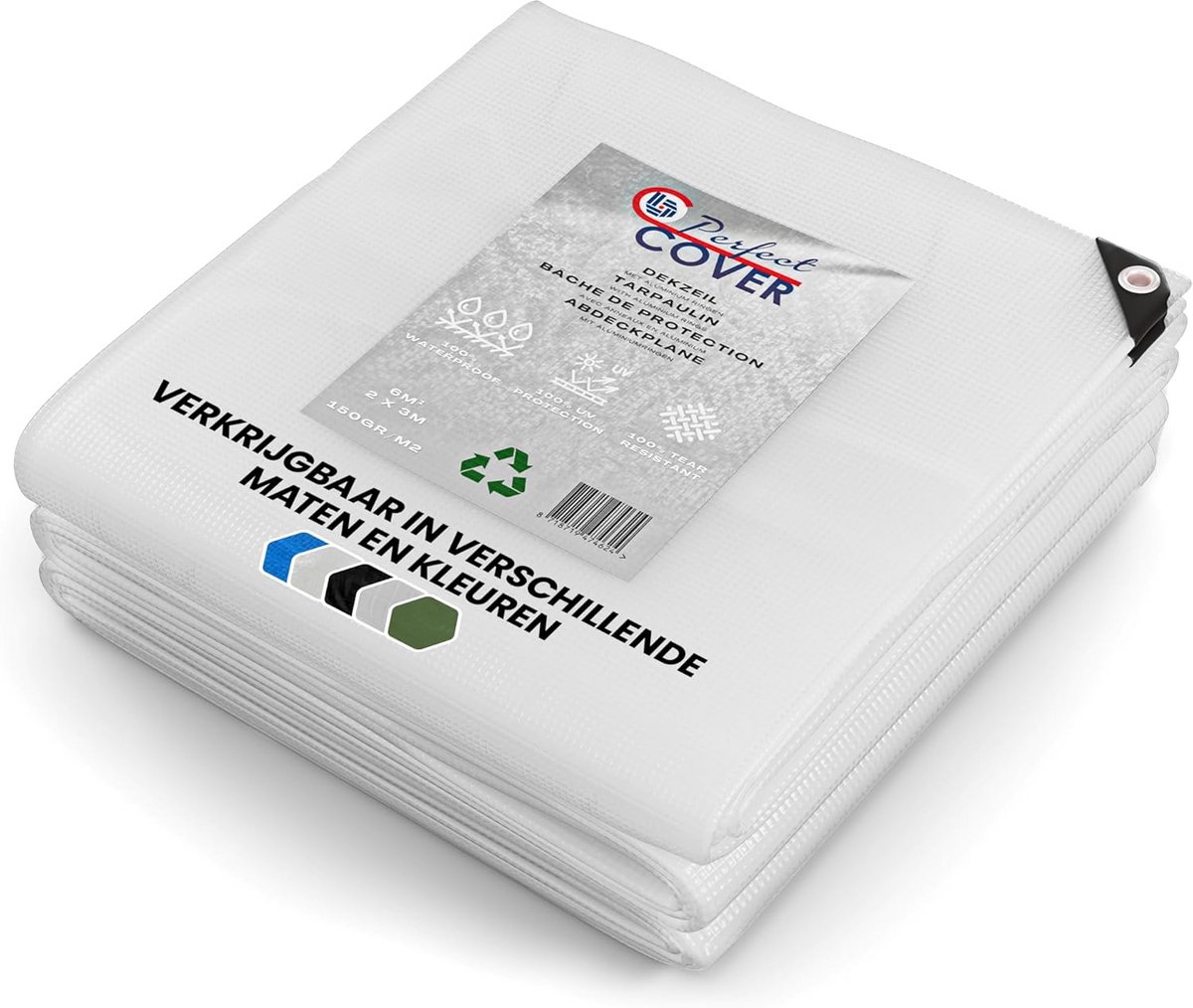 Waterproof Tarpaulin with Eyelets for Outdoor Use - UV-Resistant and Tear-Resistant (4 x 6)