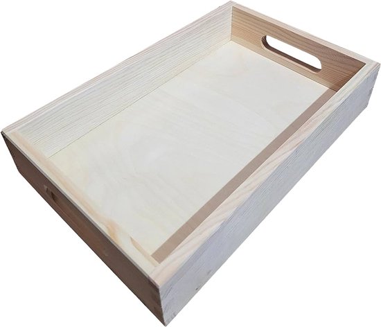 Rond bamboe dienblad, dienblad van hout met handgrepen, natuurlijk houten dienblad voor keuken/salontafel, 30 cm