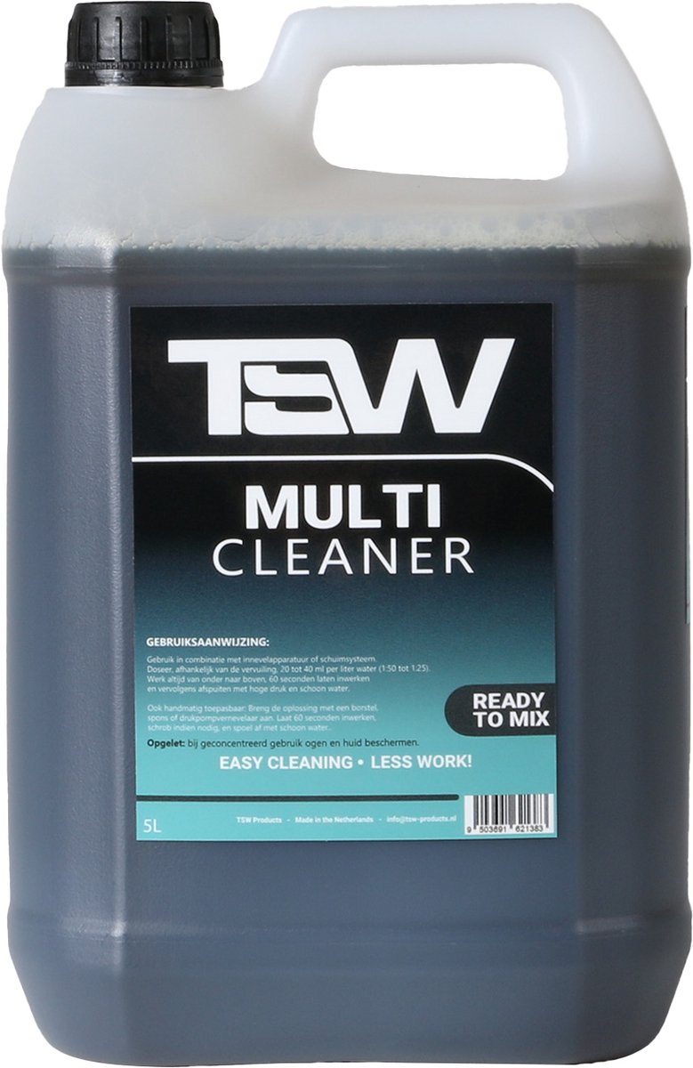 TSW Auto shampoo 5L - Snow foam - Truck shampoo - Auto shampoo - Foam shampoo - Truck wash - Truck cleaner - Universele reiniger - Fietsreiniger - Fiets shampoo - Autoshampoo - Motorreinger - Bike cleaner - Bike wash - TSW Multi Cleaner 5L