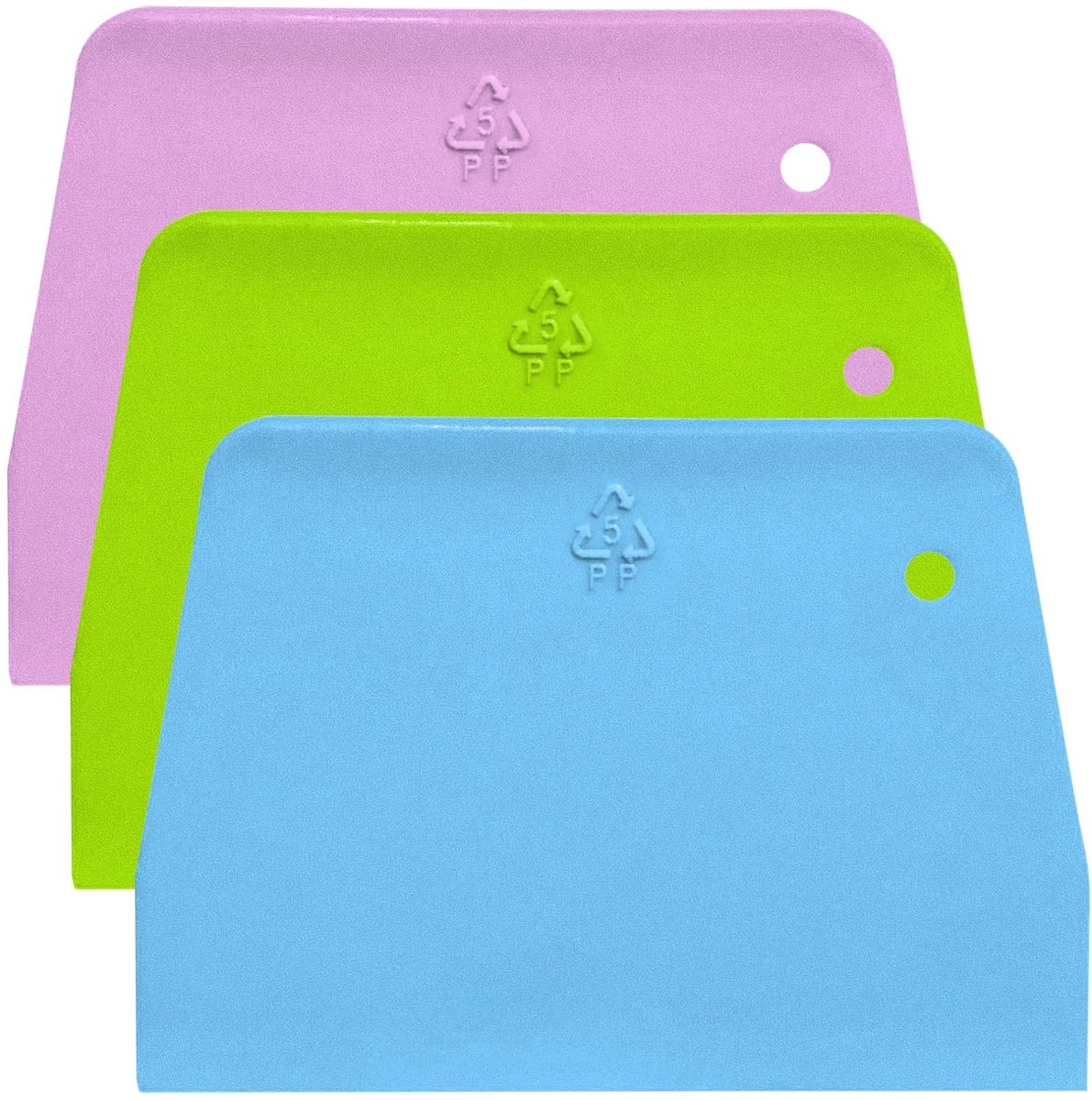 Unyqoos® Set van drie veelzijdige deegschrapers met anti-slip siliconen handgreep