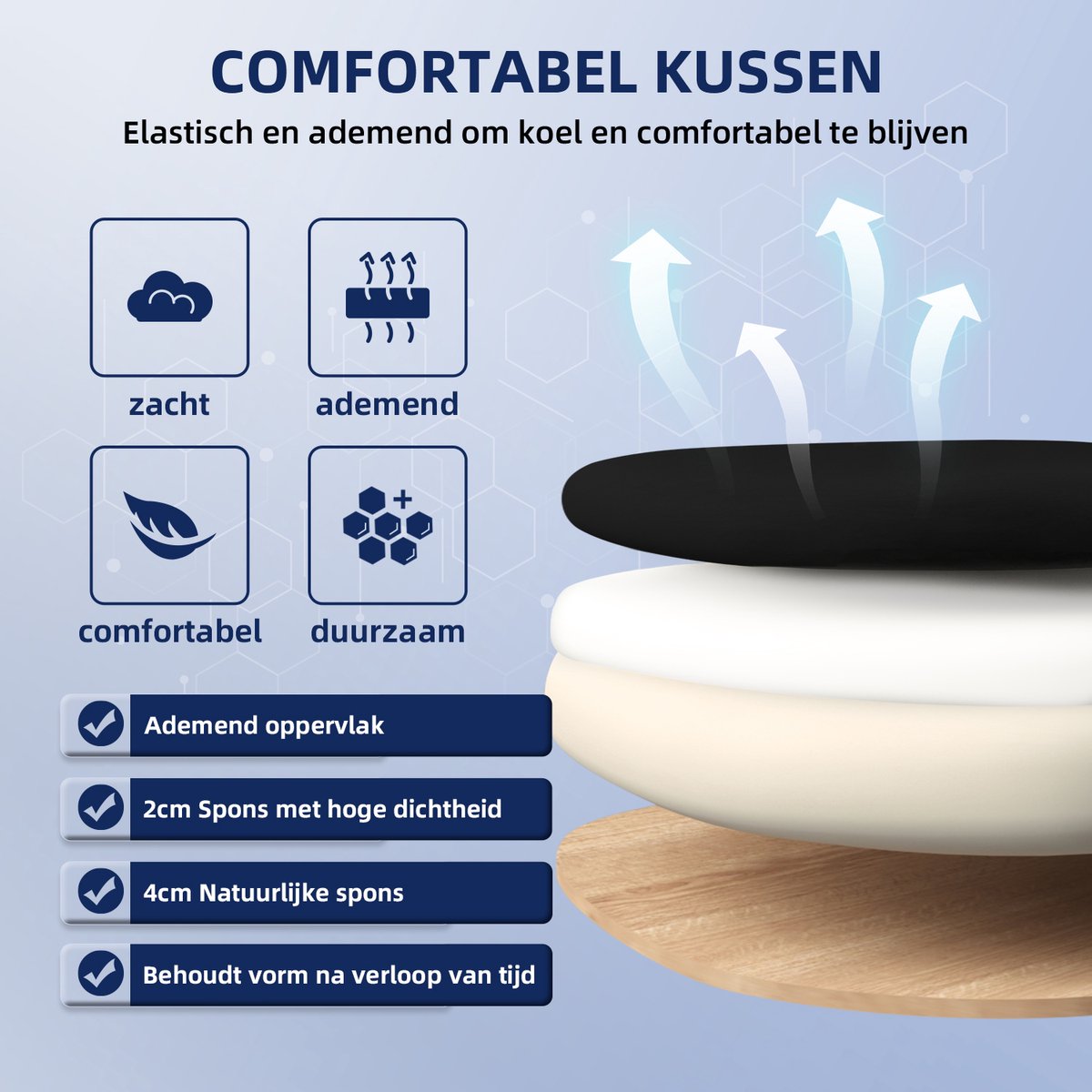 Elekiatech Ergonomische Bureaustoel - opklapbare armleuningen-150 Kg thumbnail 4