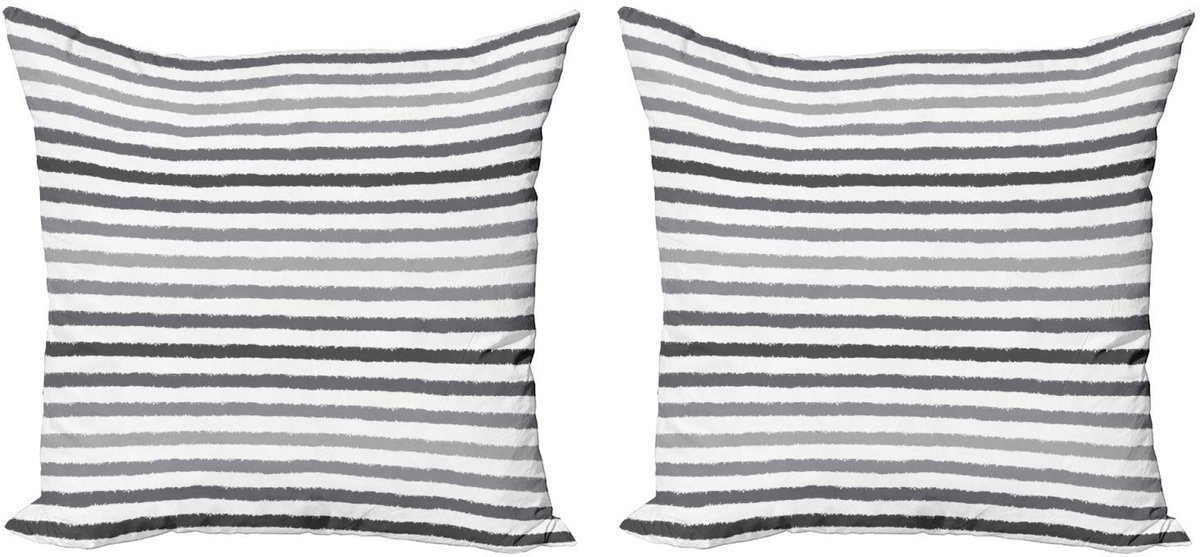 ABAKUHAUS Kussenhoezen Set 2x45x45 cm – Grijs/Wit Grunge – Dubbelzijdig Wit grijs