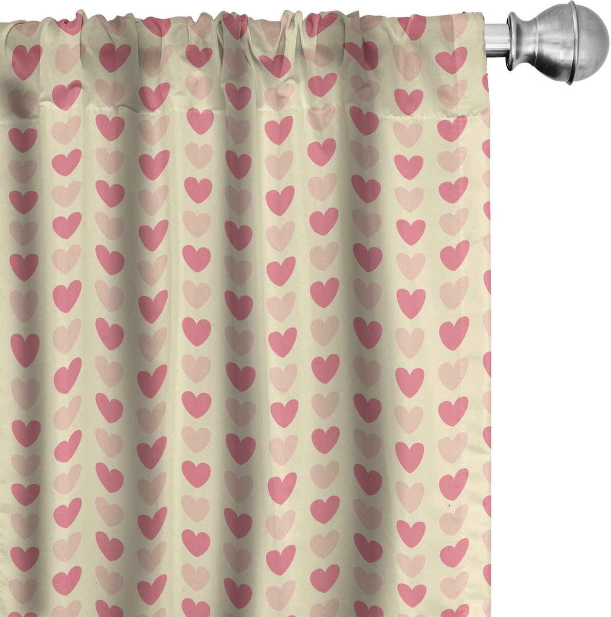 ABAKUHAUS Romantische Gordijnen – 2x75x245 cm – Mikrofaser, halfdonkerend Blassgeel