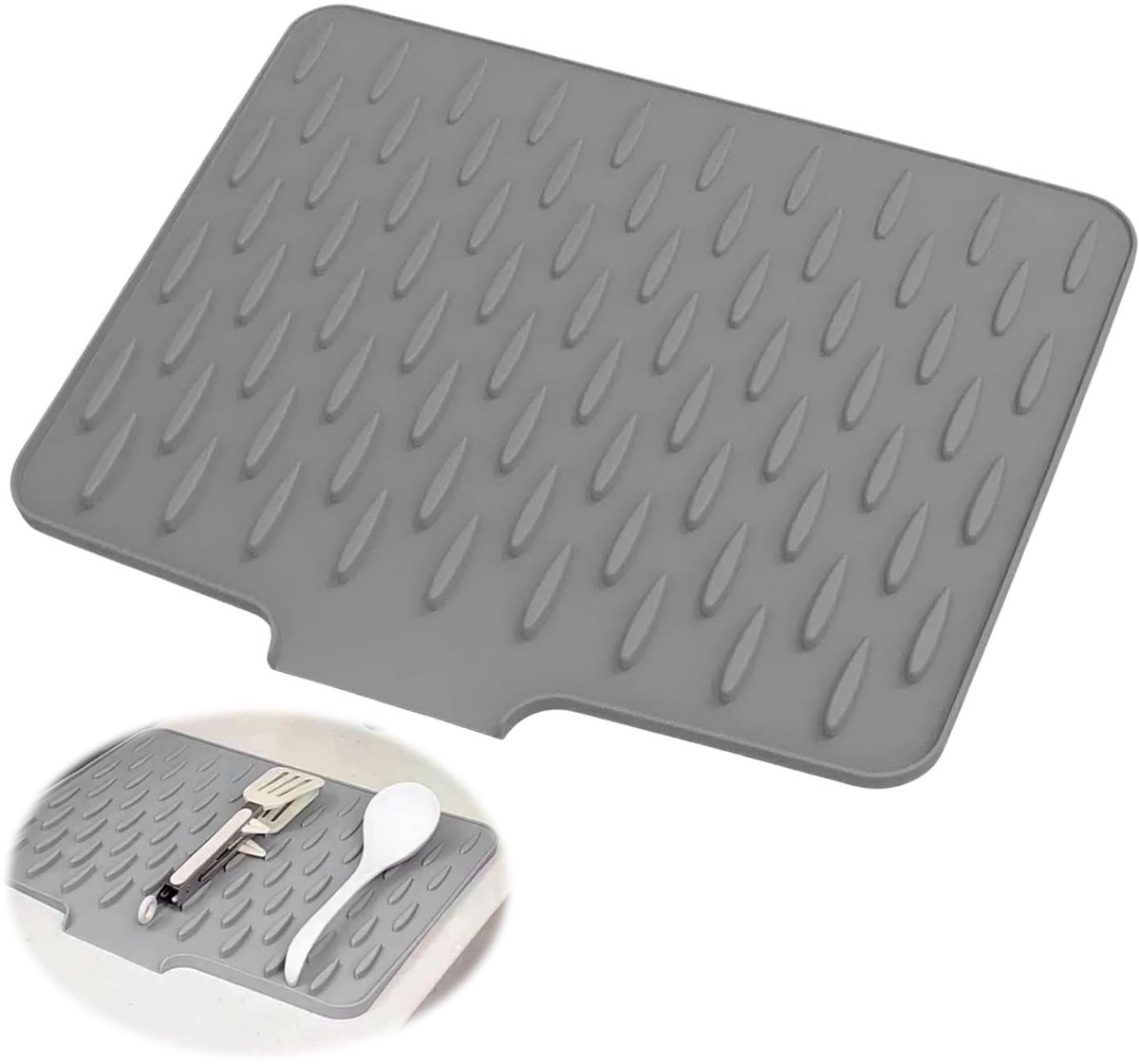 Unyqoos® Siliconen afdruipmat voor keukenwerkbladen met antislip en hittebestendigheid