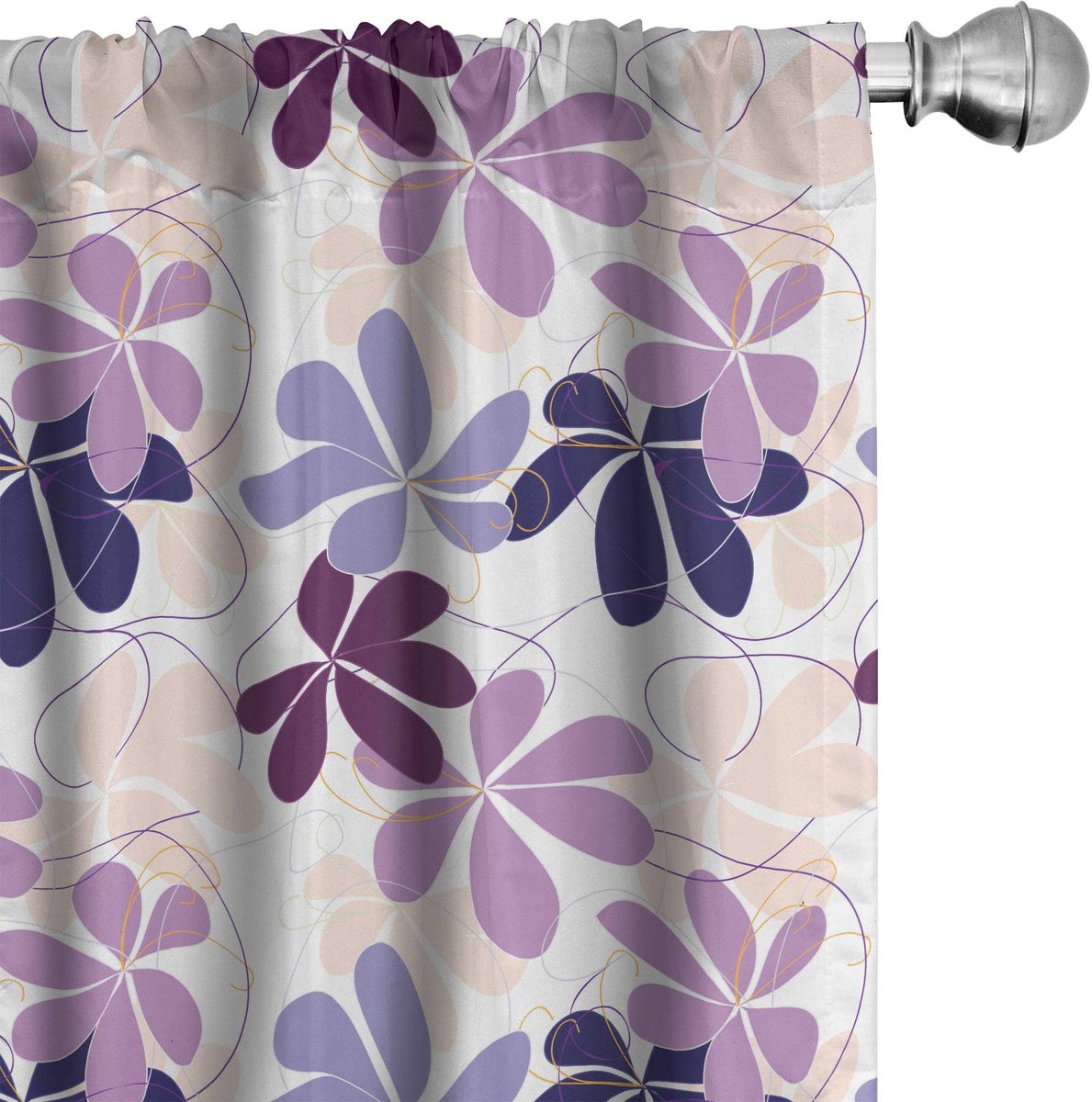 ABAKUHAUS Gordijnen 2x75x245 cm Microvezel – Lila Lavendel Perzik, halfdonkerend