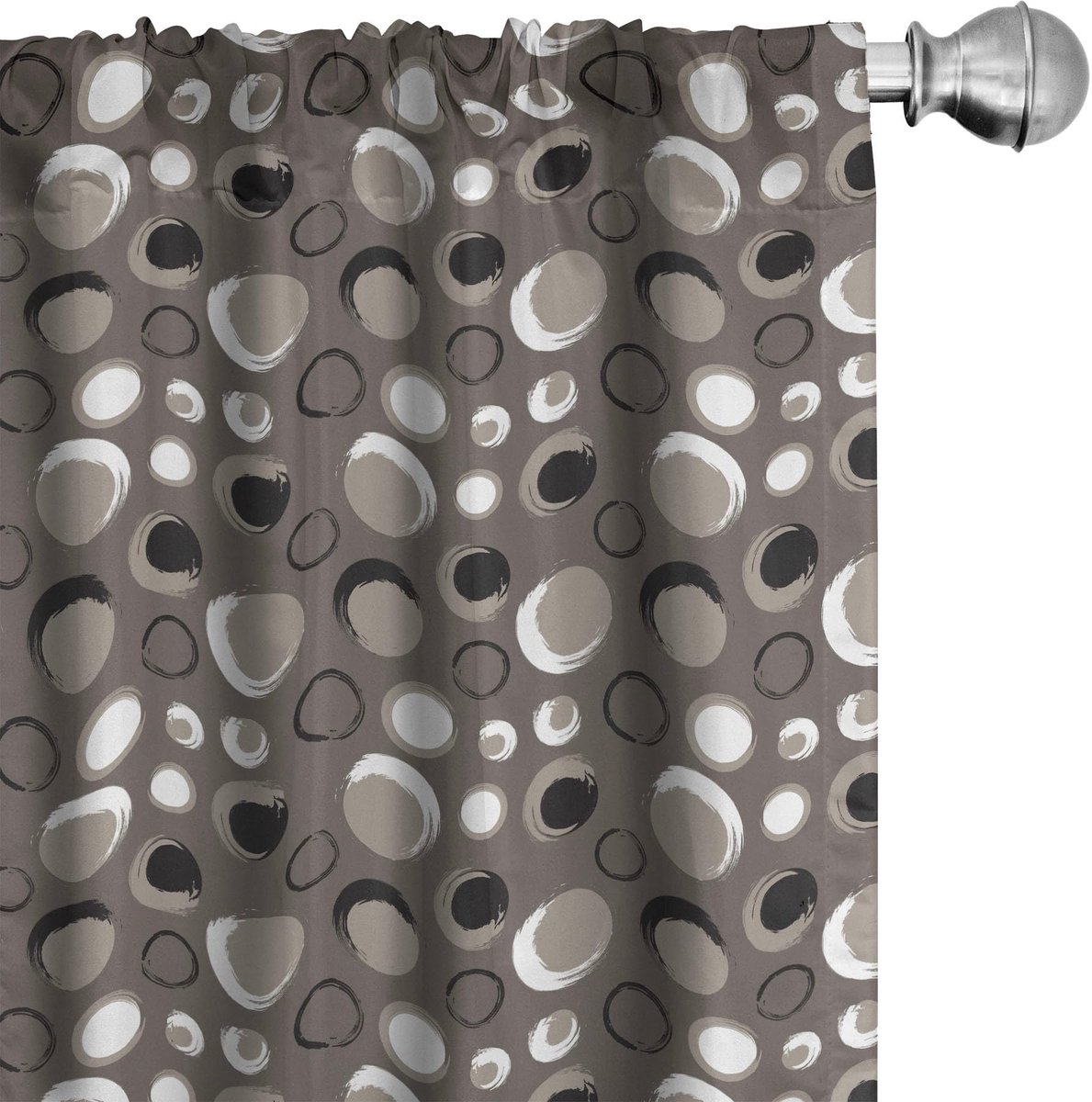 ABAKUHAUS Voorhangen – Stippen Kwaststreken – 2x75x175 cm – Mikrofaser Zwart