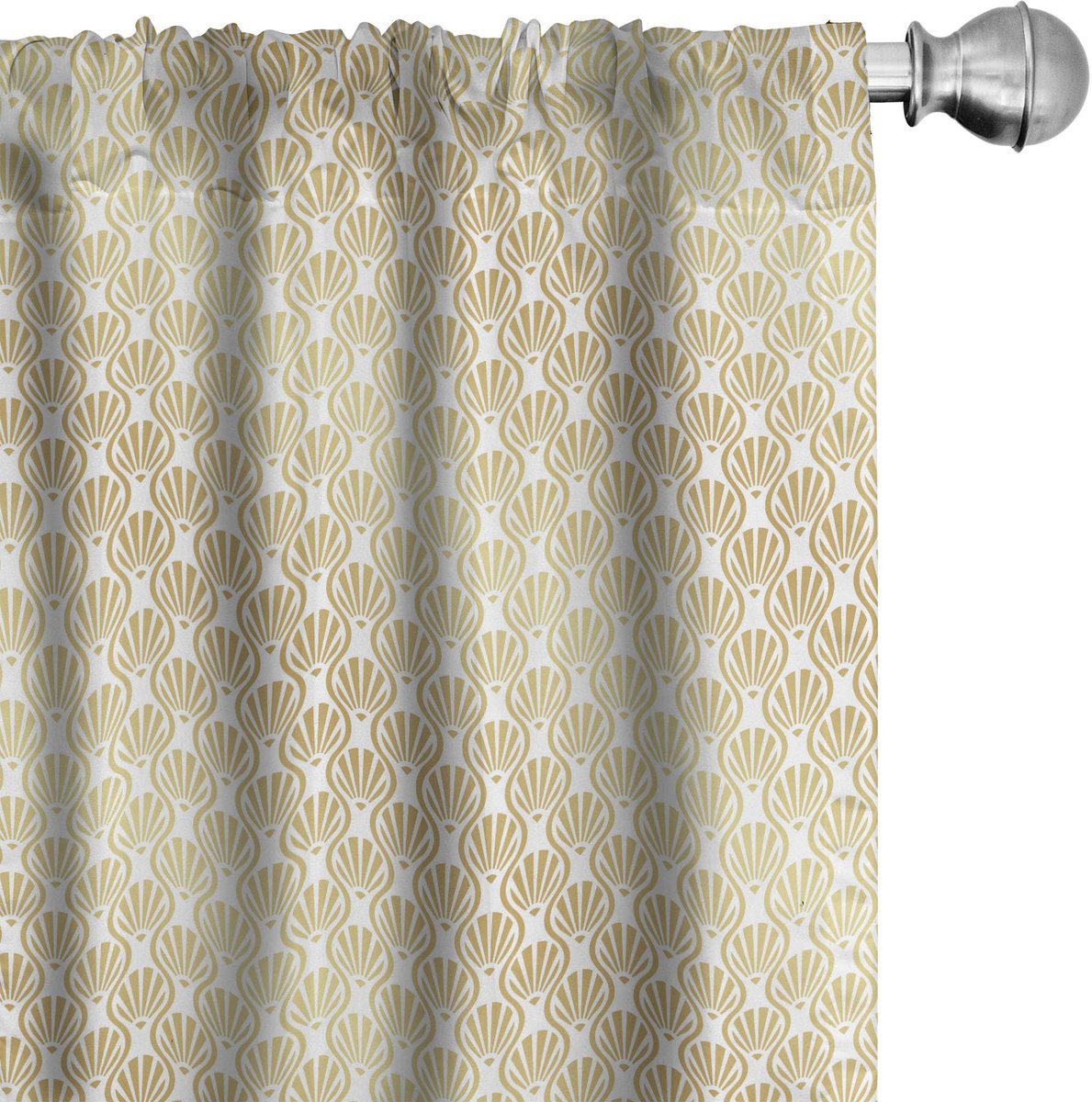 ABAKUHAUS Abstrakt Voorhang – Zeeschelp, 2x75x225 cm – Microvezel Blasser Kaffee Weiß