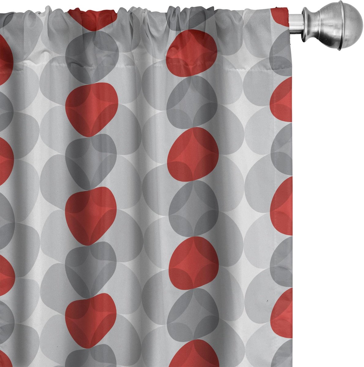 ABAKUHAUS Abstrakt Gardijnen – 2x75x175 cm – Mikrofaser – Halfschaduw Hellgrau