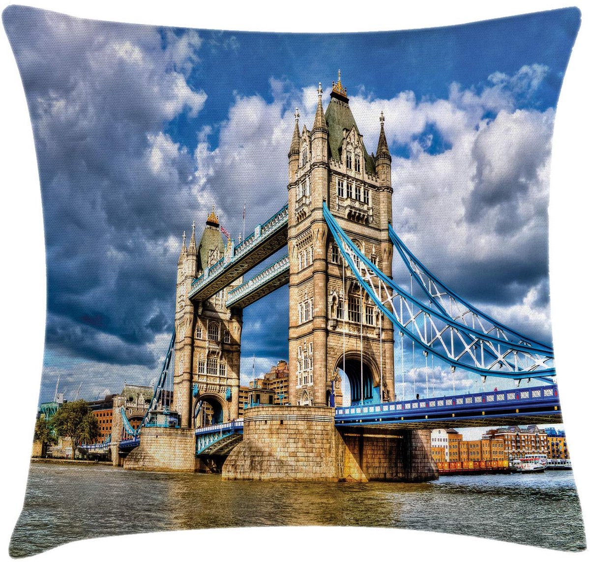 ABAKUHAUS London Kussenhoes – 50x50 cm, multicolor, dubbelzijdig Blauw veelkleurig