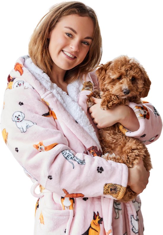 Peignoir pour chien pour femme - peignoir polaire à capuche - ultra doux et chaud - cadeau - peignoir pour chien pour femme - taille S/M