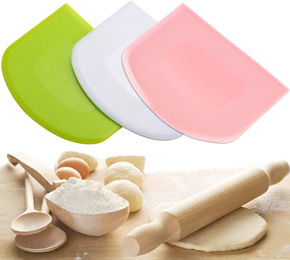 Unyqoos® Set van drie flexibele deegsnijders voor eenvoudig brood en gebak bakken