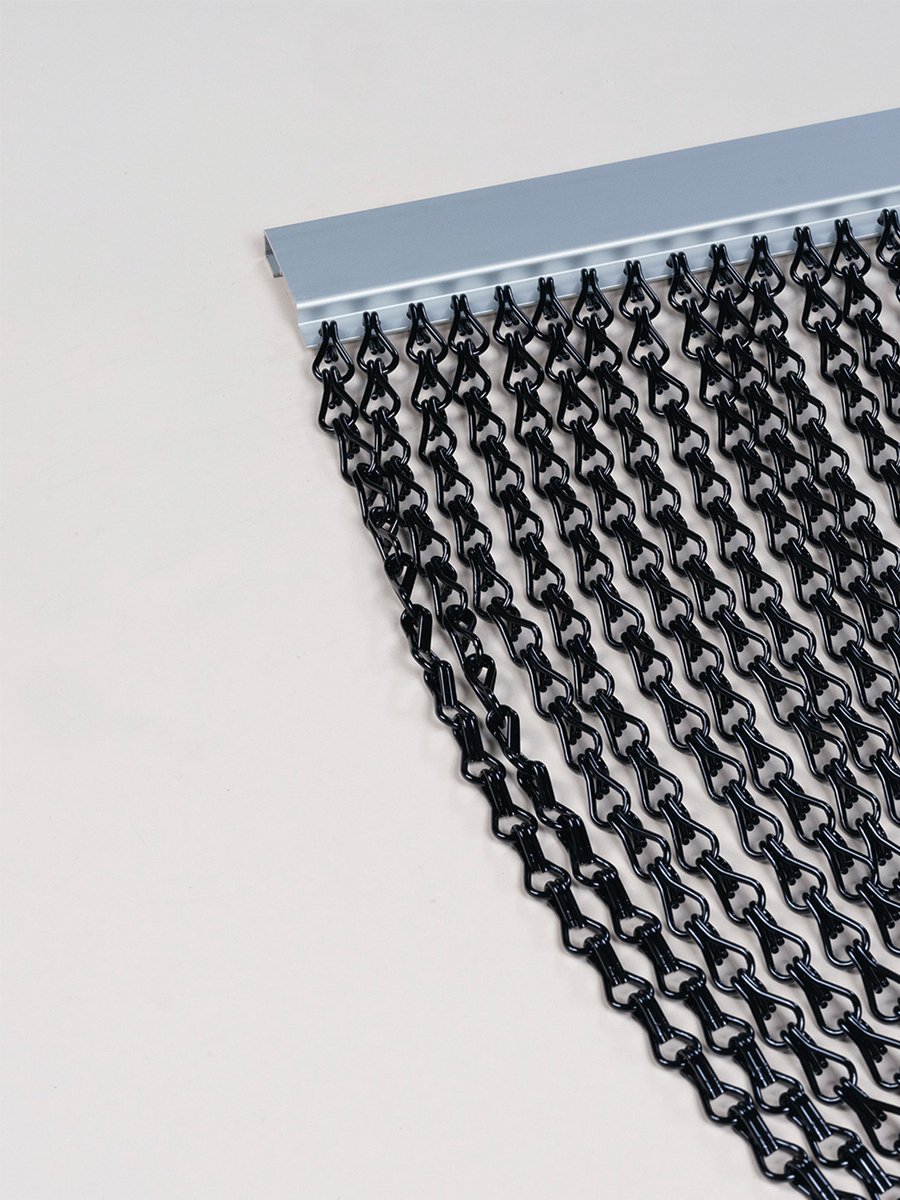 DEGOR - vliegengordijn/deurgordijn - aluminium - zwart - 100x220cm