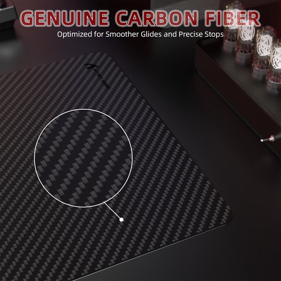 ATTACK SHARK CM04 Carbon Fiber eSport Gaming Mousepad - Ultradun ontwerp - 36*28 CM - Koolstofvezel