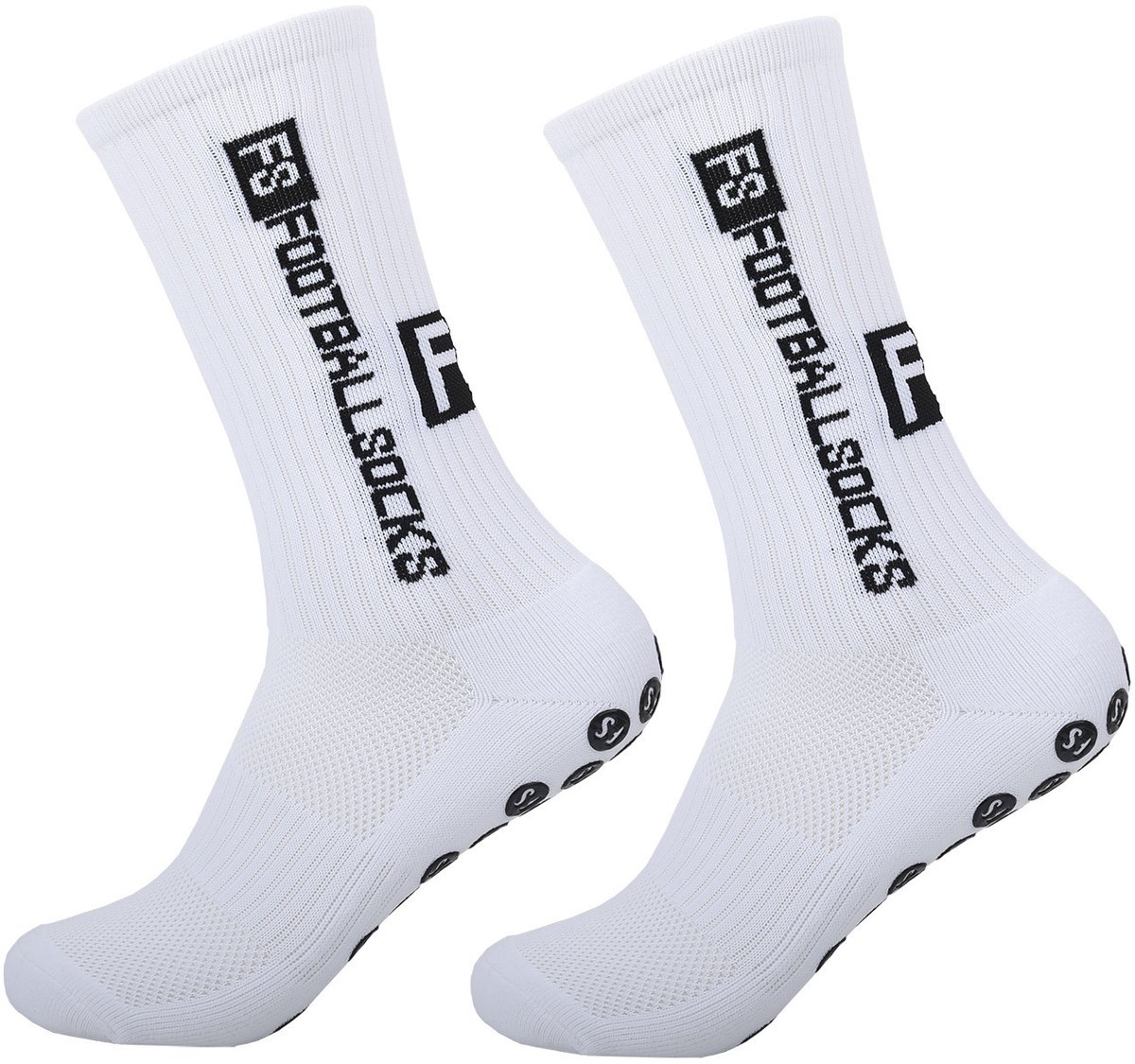 2 paar Gripsokken Voetbal Wit Sportsokken Anti-Blaren -Gripsokken voetbal - Sportsokken - Basketbal sokken - Antislip sokken - voor Heren, Dames, Voetbal, Basketbal, Hardlopen - Tennissokken - Fitness -Wit (Maat 38-43)