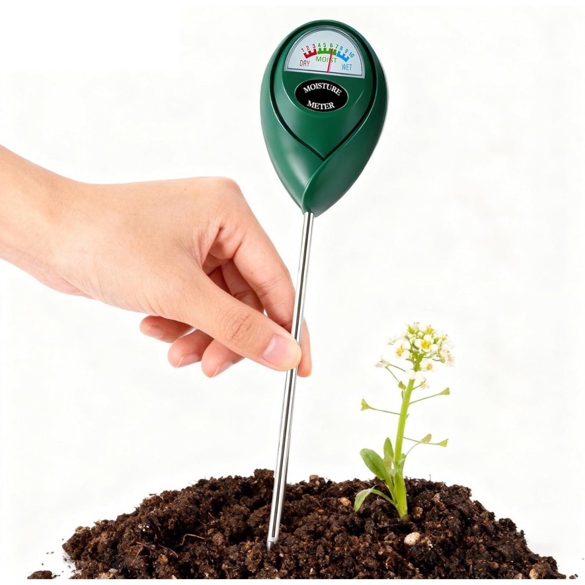 GELLDG Bodemvochtigheidsmeter - Potgrondtester voor planten - Bodemvochtigheidsmeter voor planten - Geschikt voor tuinbouw, gazons, tuinen, landbouw en buitenplanten - Eén