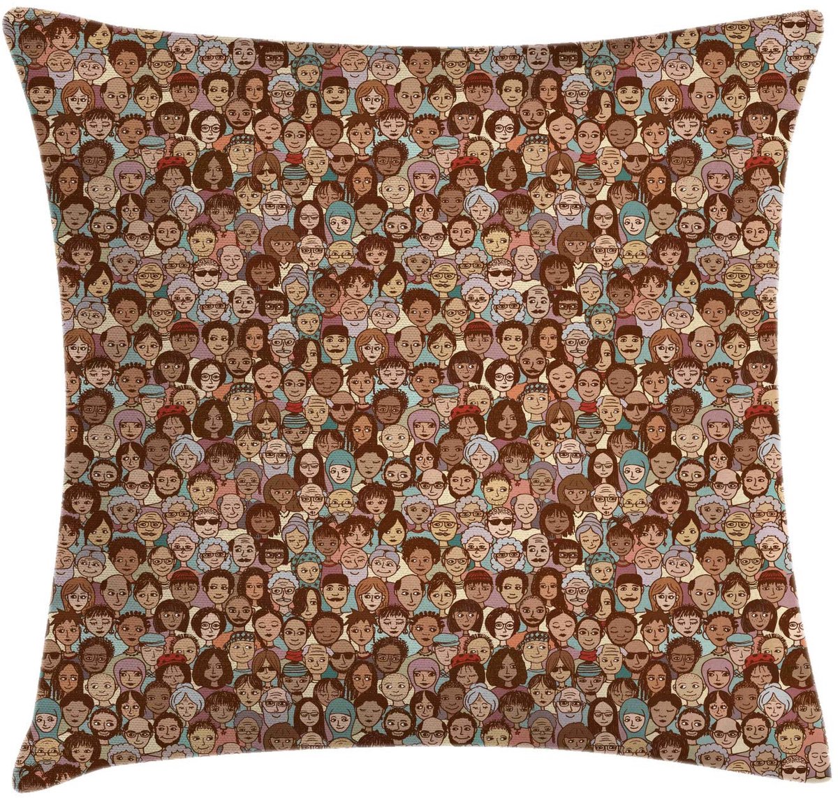 ABAKUHAUS Gekritzel-kussenhoes – Dubbelzijdig bedrukt – 40x40 cm – Meerkleurig Mehrfarbig