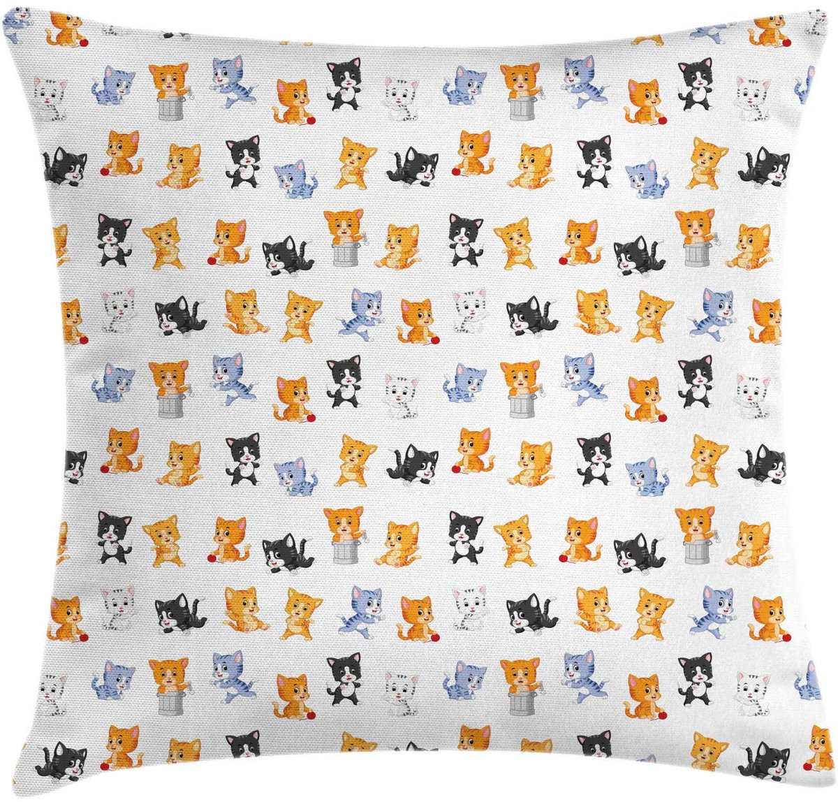 ABAKUHAUS Kattenkussenhoes – Kleurrijk 40x40 cm – Dubbelzijdig bedrukt Mehrfarbig