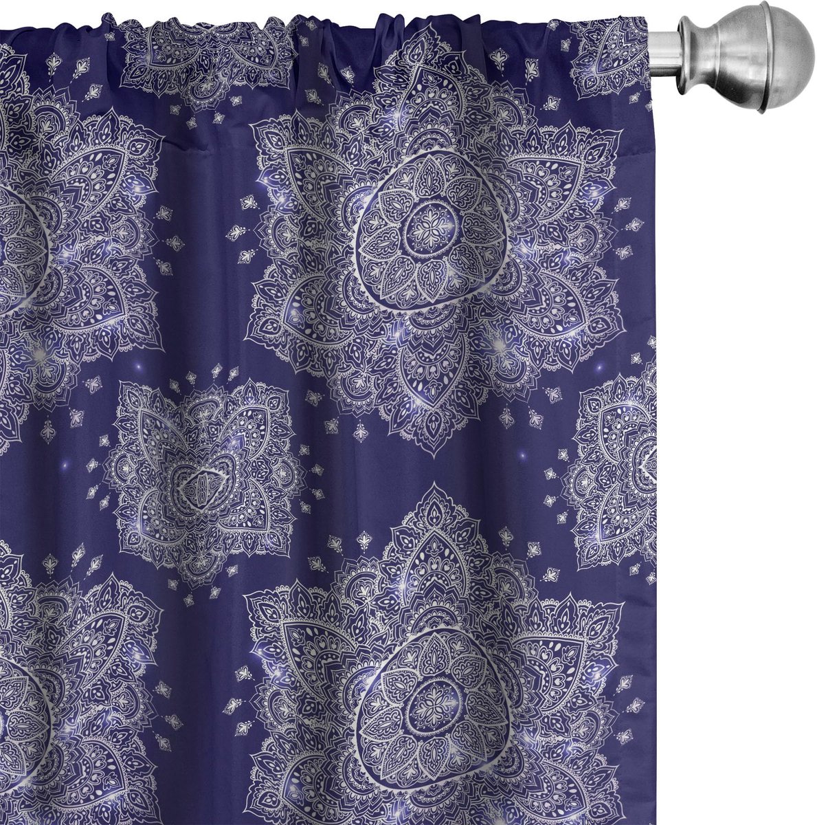 ABAKUHAUS Etnische Gordijnen 2-delige Set 75x225 cm – Lavendel Indigo Lavendelblauw Indigo